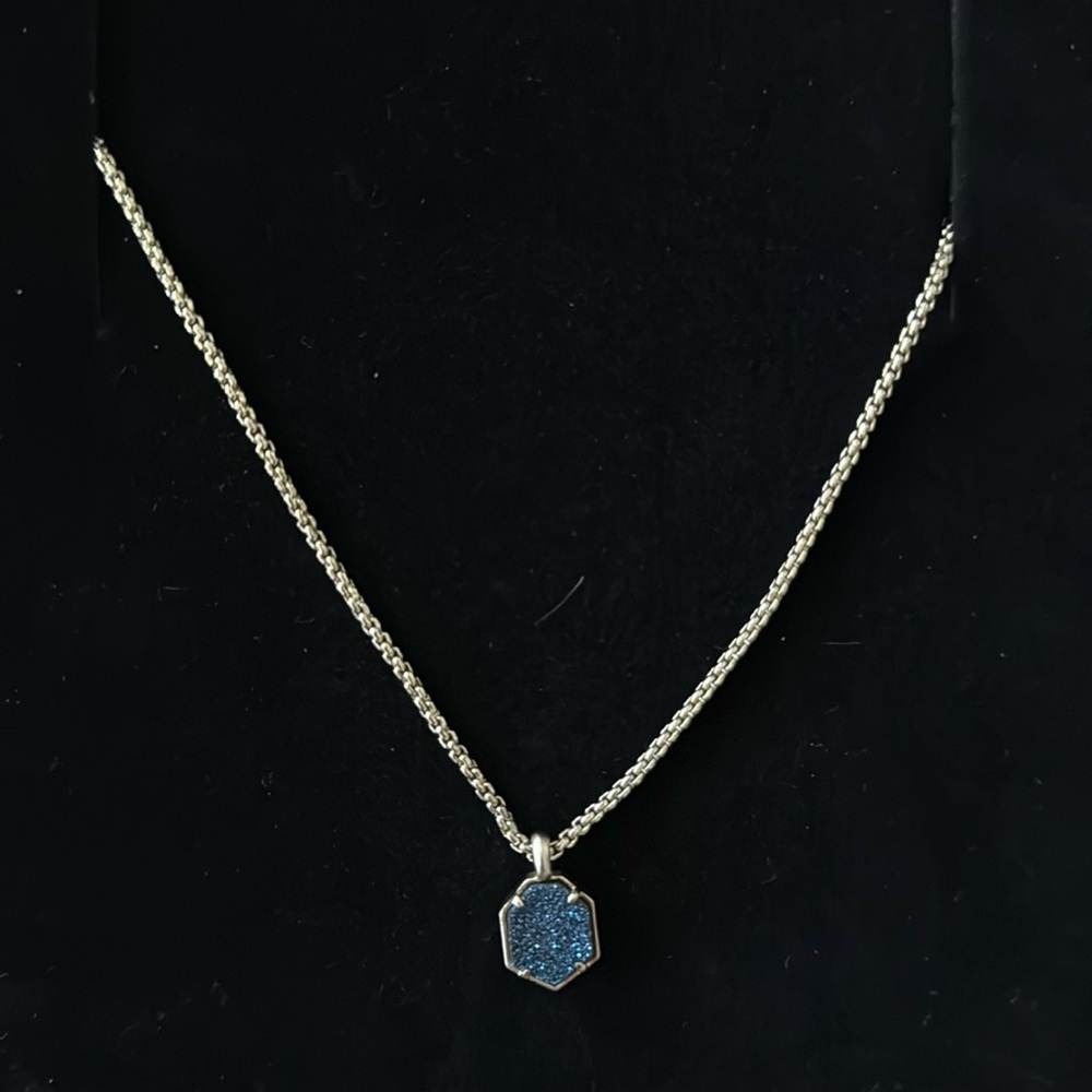 Kendra Scott Blue Druzy Adjustable Necklace